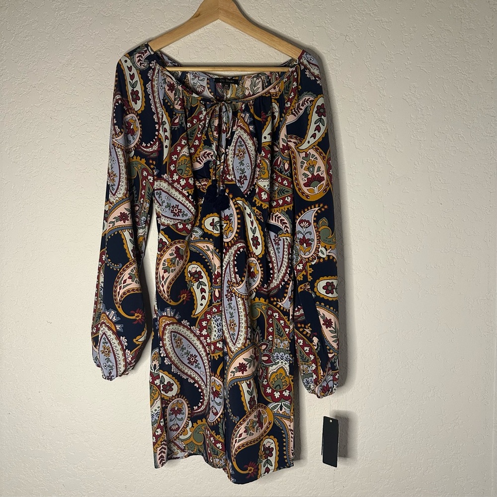 City Studio Brown and Tan Bishop Sleeve Sundress